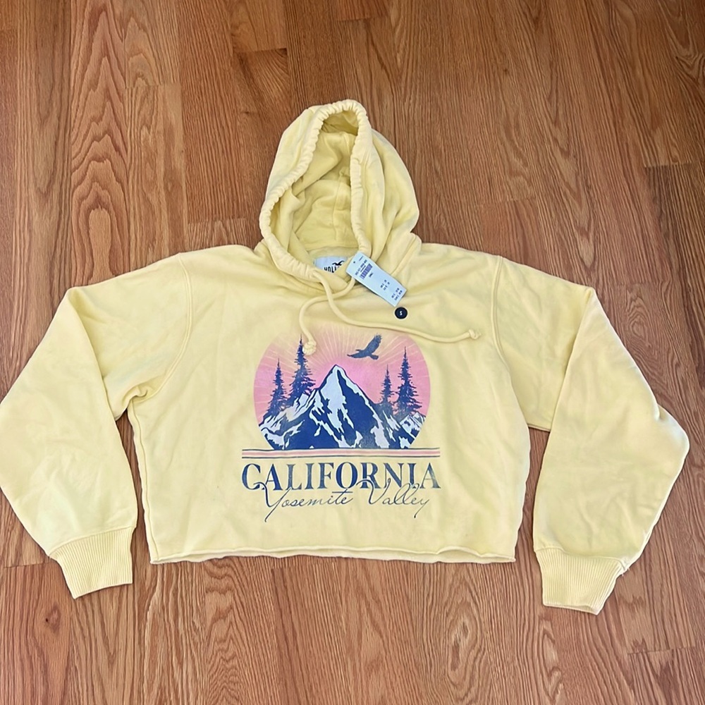 Hollister California Yosemite Valley cropped hooded sweatshirt